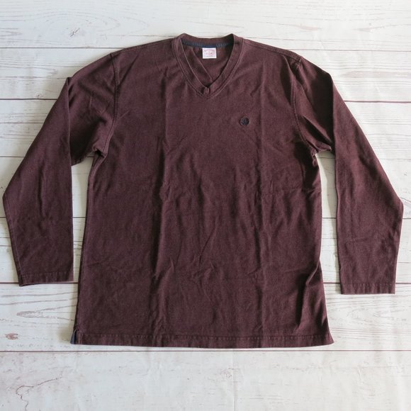 Brooks Brothers All Cotton Long Sleeve V Neck Shirt - Size Medium - Picture 1 of 5